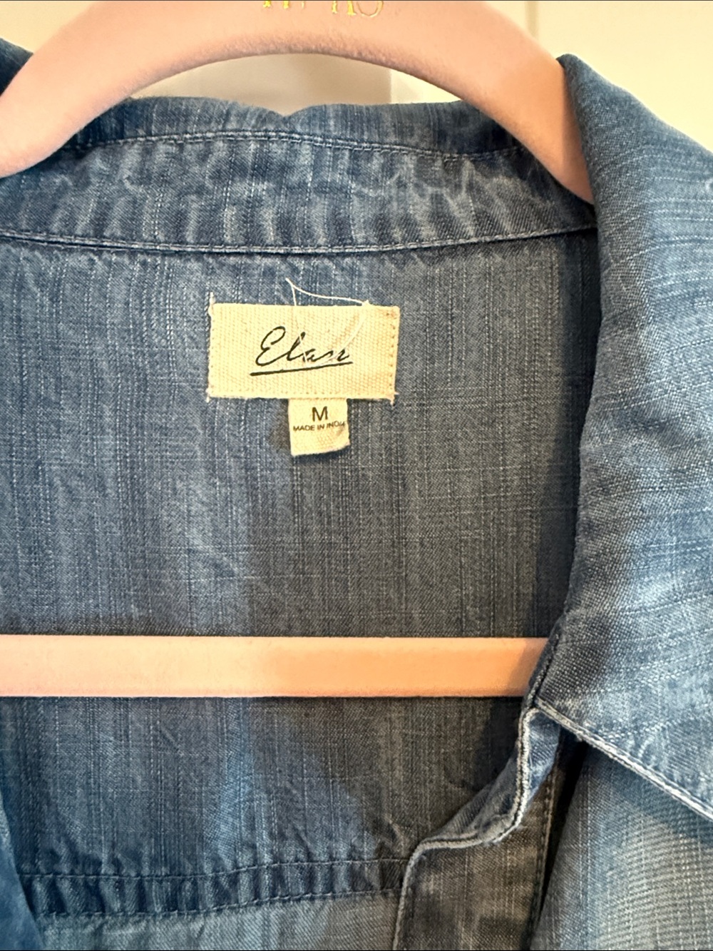Elan Denim Shirt Dress with Tie Waist - Blue - Picture 3 of 3